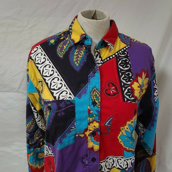 VTG FRONTIER SERIES Floral Western Colorful Shirt - Picture 3 of 12